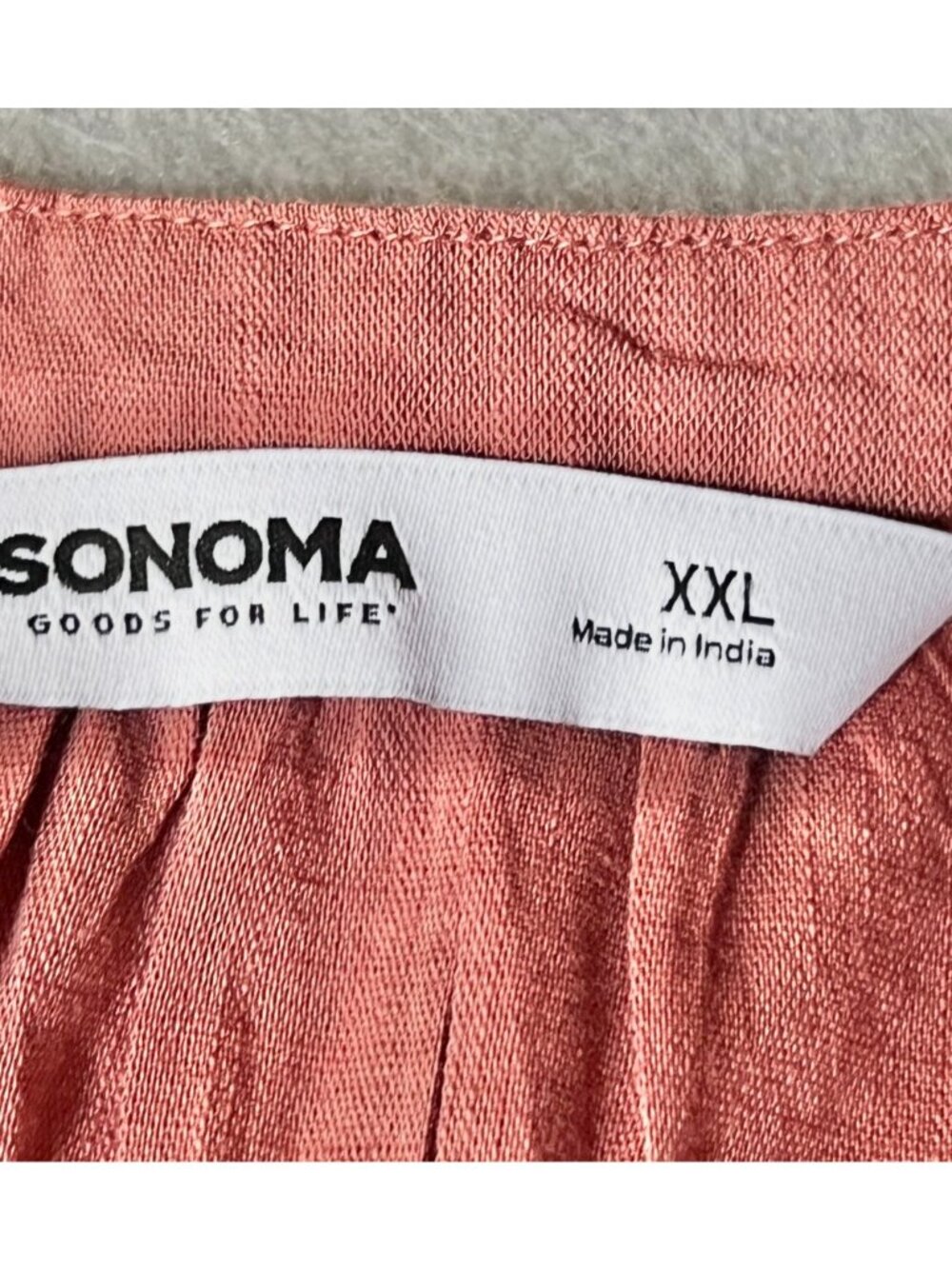 SonomaTop Womens 2X Dark Peach Long Sleeve Button Front Cotton/Rayon Peasant - Picture 8 of 8